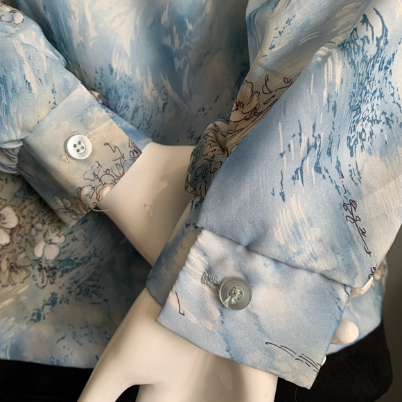 vintage 1970s Terry of Chicago : union label pussybow secretary blouse - Picture 6 of 13